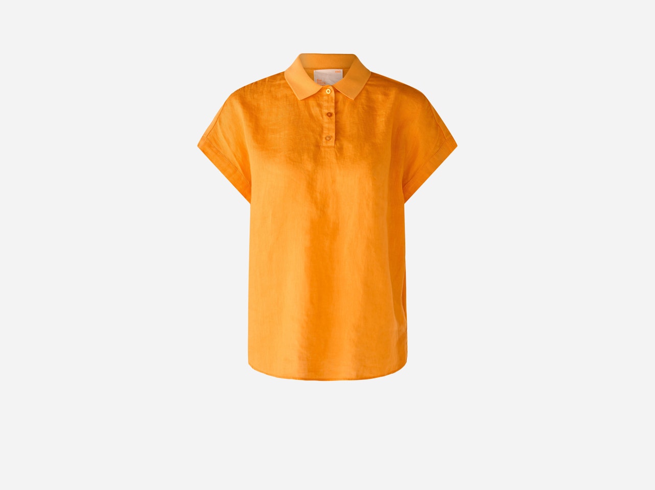 Bild 1 von Linen blouse with jersey patch in flame orange | Oui