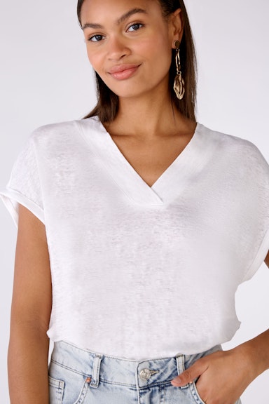 Bild 4 von T-shirt 100% linen in optic white | Oui