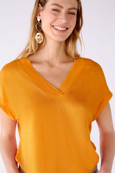 Bild 4 von T-shirt 100% linen in flame orange | Oui