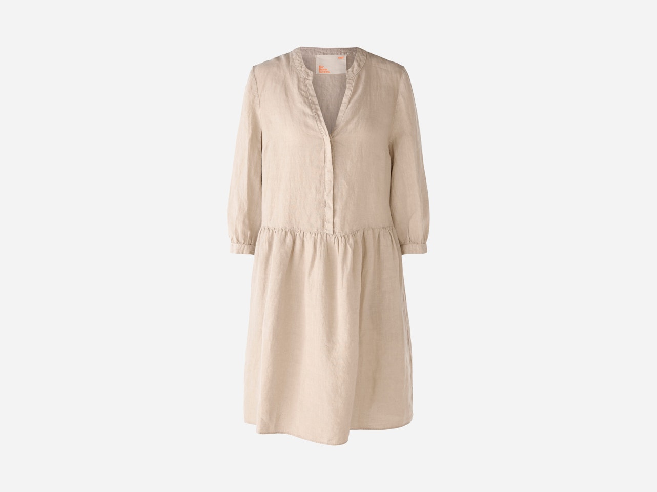Bild 1 von Summer dress in natural dyed 100% linen in light stone | Oui