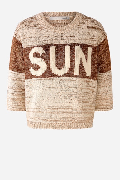 Bild 2 von Knitted jumper cotton blend with lure twist in offwhite brown | Oui