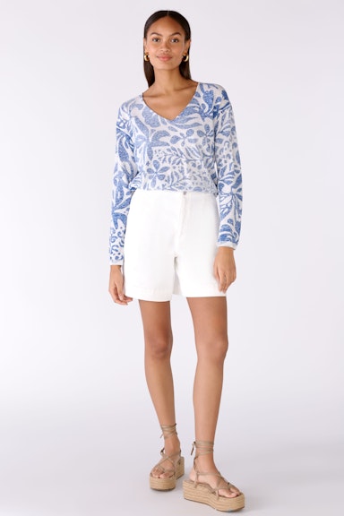 Bild 1 von Knitted jumper linen-cotton blend in white blue | Oui