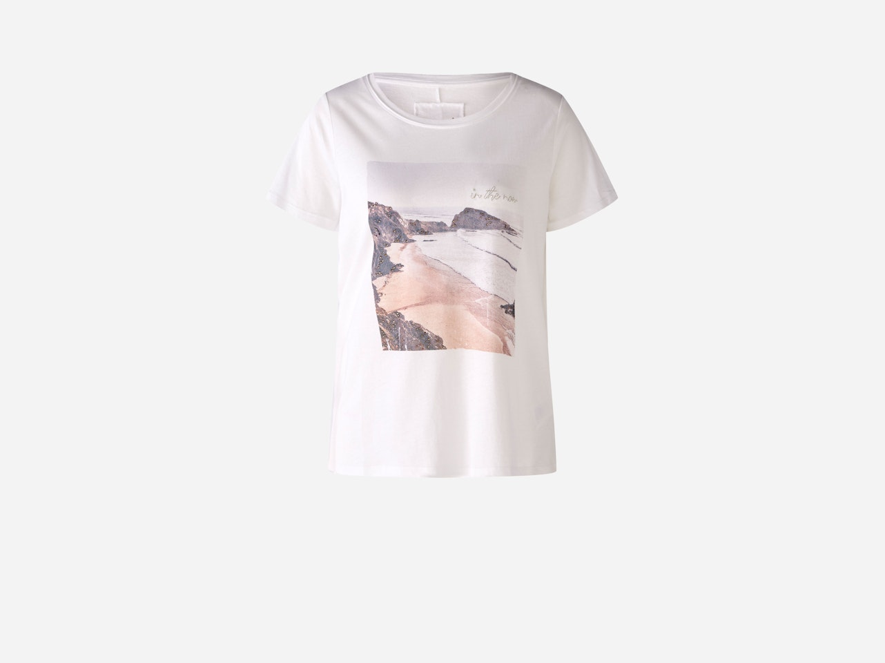 Bild 1 von T-Shirt mit Strasssteinchen und Lurexstickerei in optic white | Oui