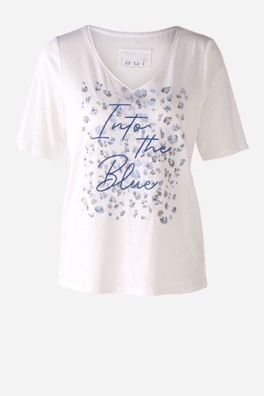 Bild 6 von T-Shirt mit Stickerei und Strasssteinchen in optic white | Oui