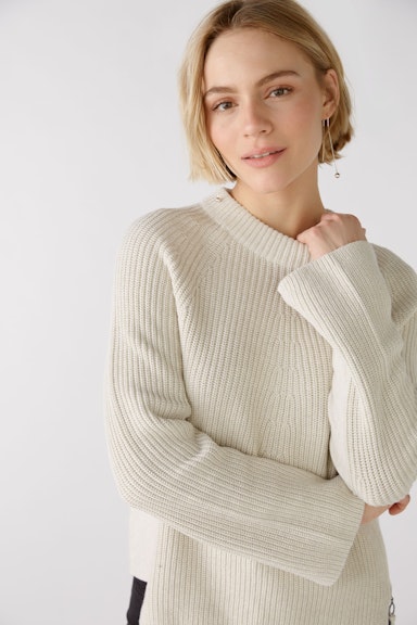 Bild 6 von RUBI Pullover mit Reißverschluss, in reiner Baumwolle in offwhite melang | Oui