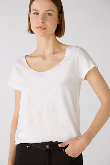 Bild 4 von T-shirt cotton viscose blend in optic white | Oui
