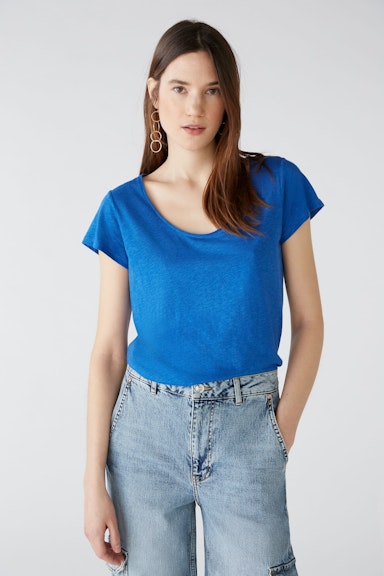 Bild 2 von T-shirt cotton viscose blend in blue lolite | Oui