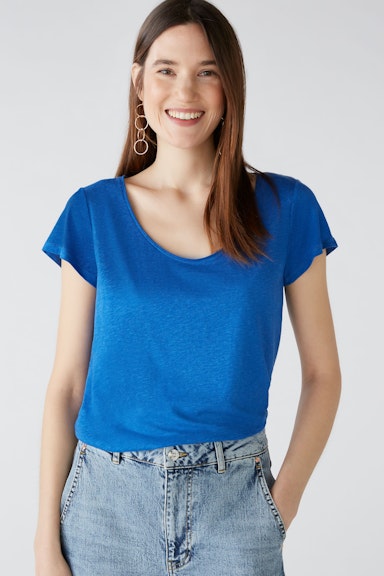 Bild 5 von T-shirt cotton viscose blend in blue lolite | Oui