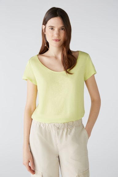 Bild 2 von T-shirt cotton viscose blend in lime | Oui