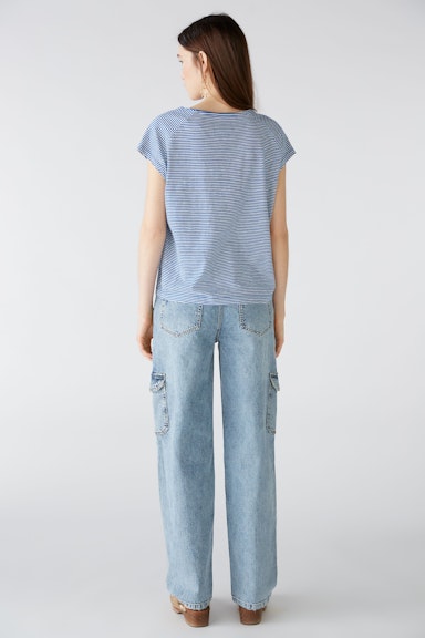 Bild 3 von T-Shirt aus 100% Bio-Baumwolle in lt blue white | Oui
