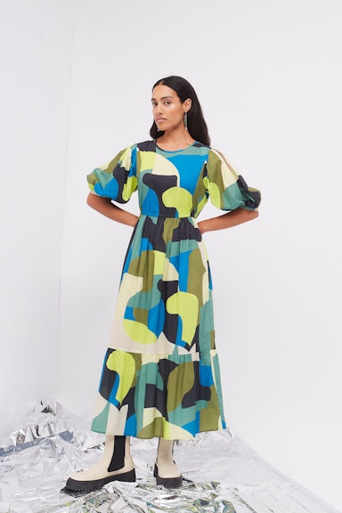 Bild 7 von Maxi dress made from cotton voile in dk green blue | Oui