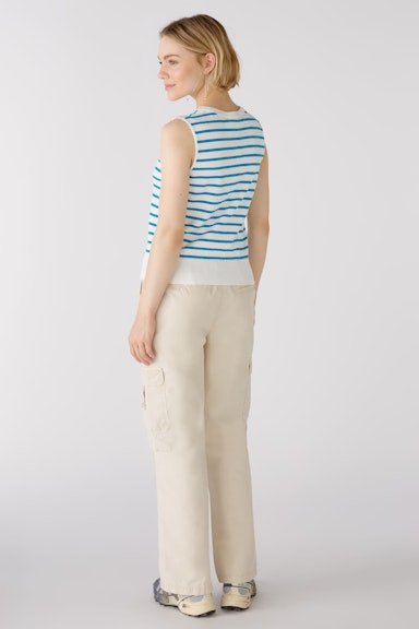 Bild 3 von Jumper without sleeves with 80% organic cotton in white blue | Oui