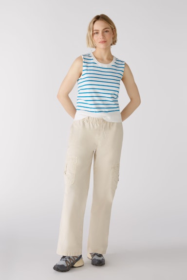 Bild 1 von Jumper without sleeves with 80% organic cotton in white blue | Oui
