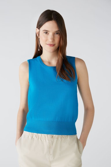 Bild 2 von Jumper without sleeves with 80% organic cotton in blue jewel | Oui