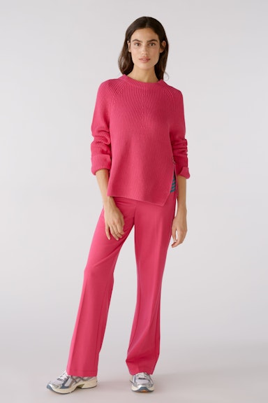 Bild 2 von RUBI Pullover mit Reißverschluss, in reiner Baumwolle in dark pink | Oui