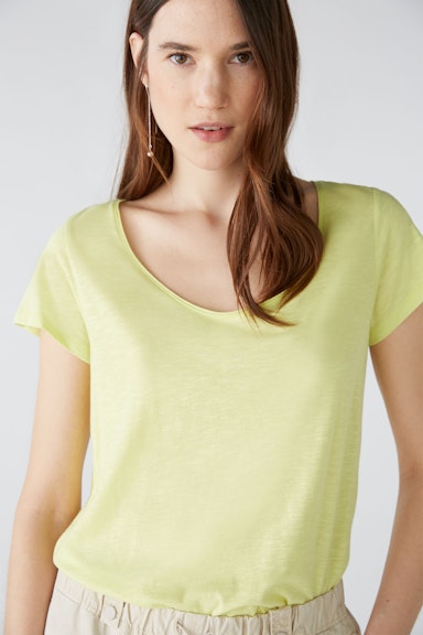 Bild 4 von T-shirt cotton viscose blend in lime | Oui