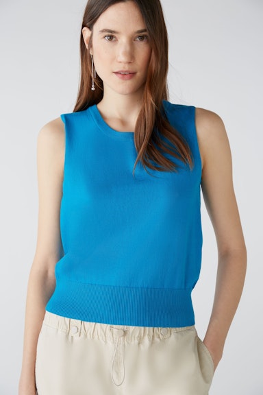 Bild 4 von Jumper without sleeves with 80% organic cotton in blue jewel | Oui