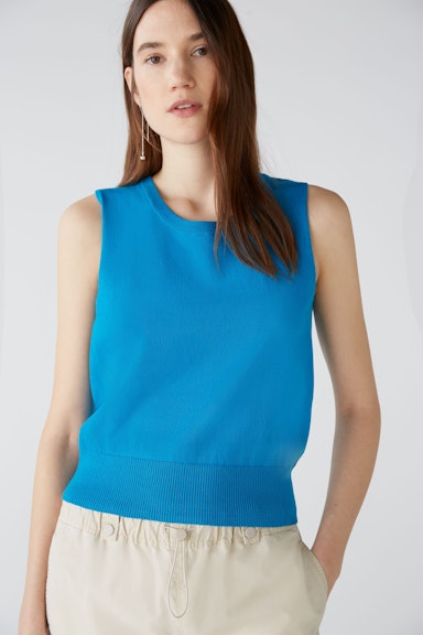 Bild 5 von Jumper without sleeves with 80% organic cotton in blue jewel | Oui