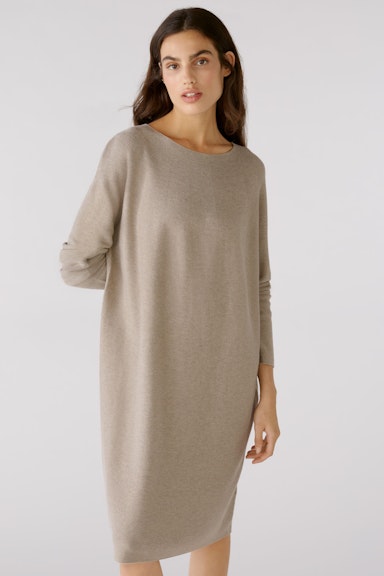 Bild 2 von Knitted dress in a fine viscose blend with silk in Taupe Melange | Oui