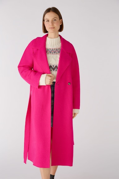 Bild 2 von Double breasted coat italian virgin wool in dark pink | Oui