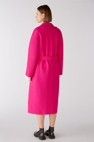 Bild 3 von Double breasted coat italian virgin wool in dark pink | Oui