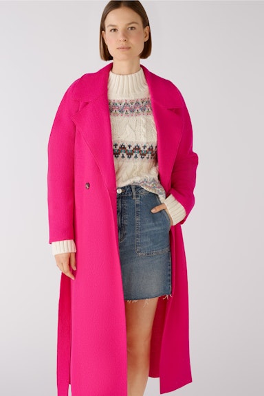 Bild 5 von Double breasted coat italian virgin wool in dark pink | Oui