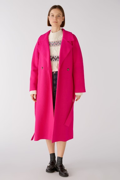 Bild 1 von Double breasted coat italian virgin wool in dark pink | Oui