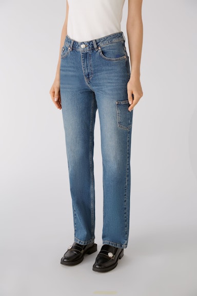 Bild 2 von Jeans STRAIGHT LEG Mid Rise, regular in darkblue denim | Oui