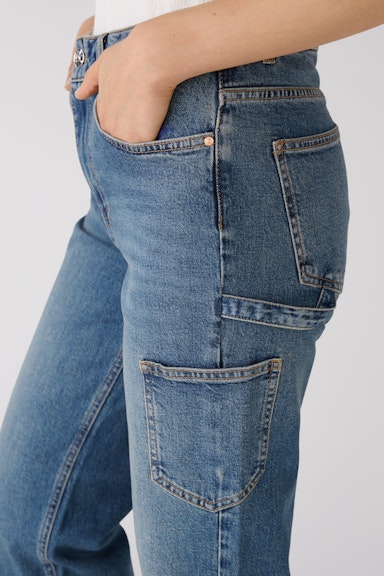 Bild 4 von Jeans STRAIGHT LEG Mid Rise, regular in darkblue denim | Oui