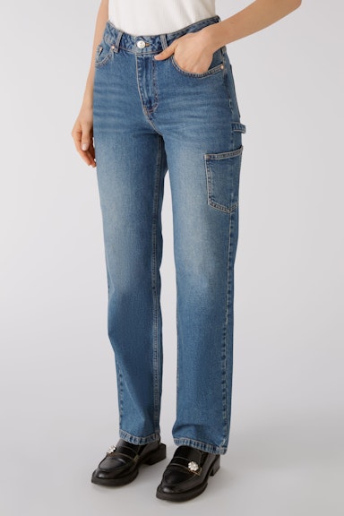 Bild 5 von Jeans STRAIGHT LEG Mid Rise, regular in darkblue denim | Oui