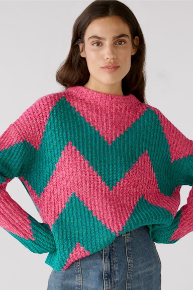 Bild 5 von Pullover Baumwollmischung in pink green | Oui