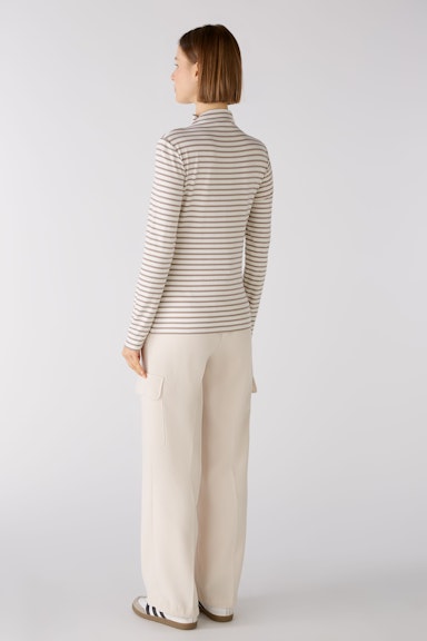 Bild 3 von Long-sleeved shirt elastic cotton-/modal quality in white brown | Oui