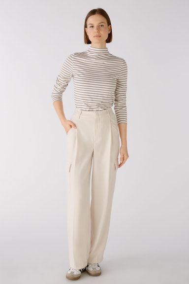 Bild 1 von Long-sleeved shirt elastic cotton-/modal quality in white brown | Oui