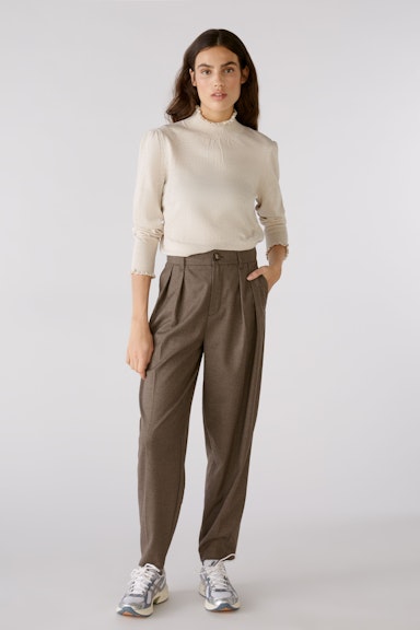 Bild 1 von Pleated trousers abbreviated in Dk.Brown | Oui