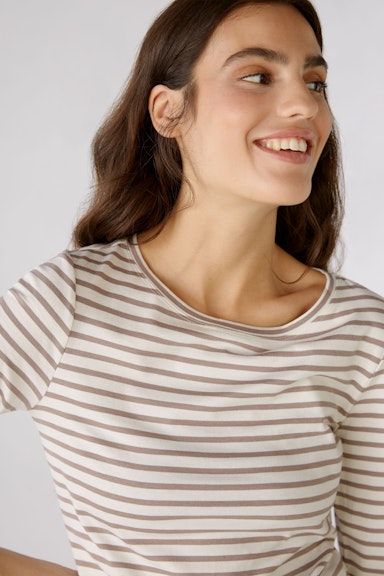 Bild 5 von Long-sleeved shirt elastic cotton-/modal quality in white brown | Oui
