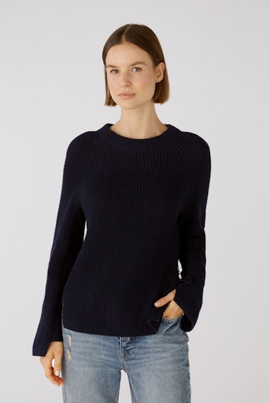 Bild 2 von RUBI Pullover mit Reißverschluss, in reiner Baumwolle in darkblue | Oui
