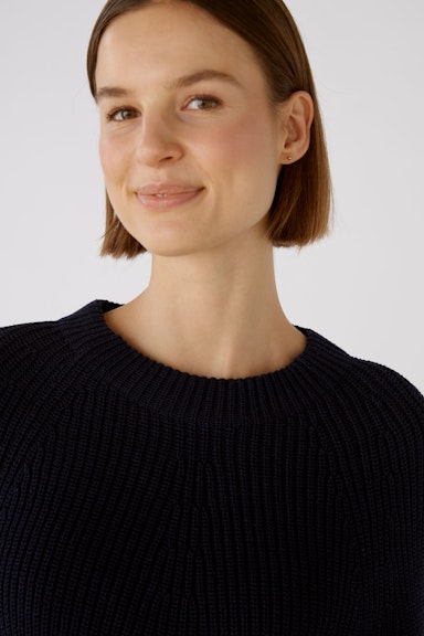 Bild 4 von RUBI Pullover mit Reißverschluss, in reiner Baumwolle in darkblue | Oui