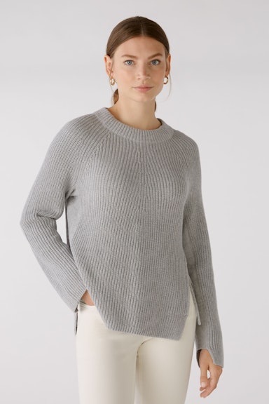 Bild 2 von RUBI Pullover mit Reißverschluss, in reiner Baumwolle in light grey | Oui