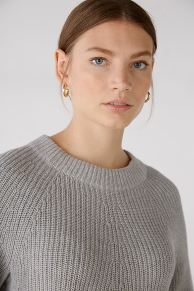 Bild 4 von RUBI Pullover mit Reißverschluss, in reiner Baumwolle in light grey | Oui