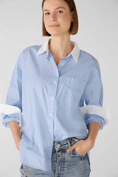 Bild 4 von Shirt blouse pure cotton in lt blue white | Oui