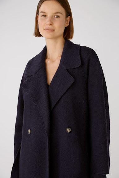Bild 4 von Double breasted coat made from high-quality, Italian virgin wool in darkblue | Oui