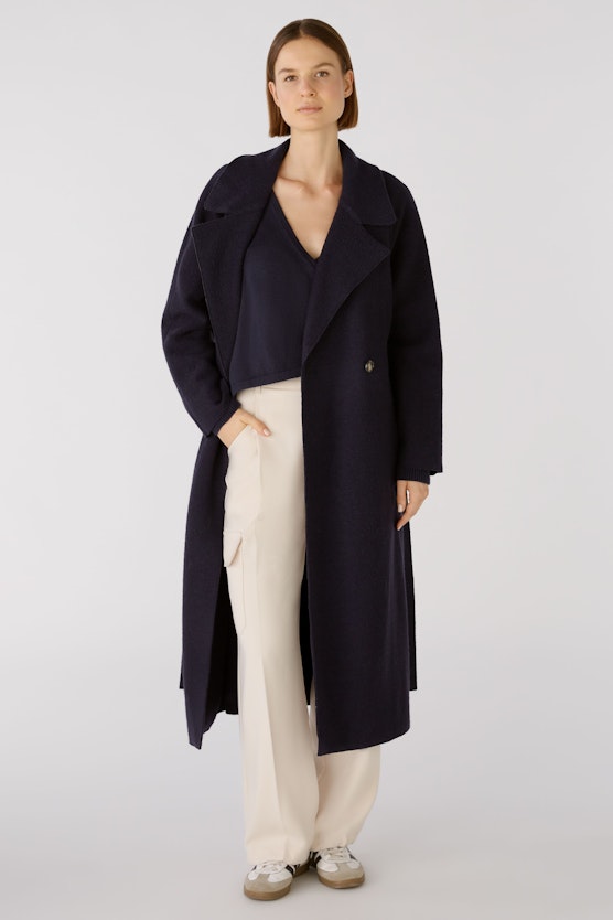 Doppelreiher Mantel aus hochwertiger, italienischer Schurwolle