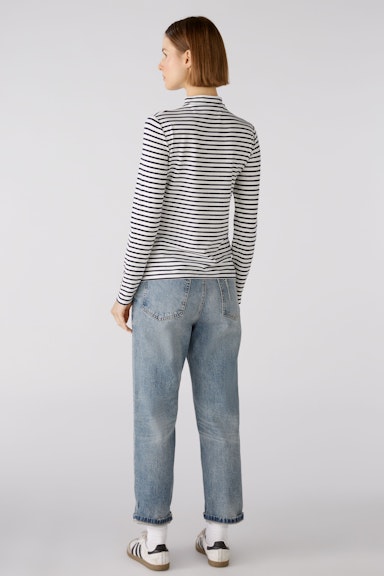 Bild 3 von Long-sleeved shirt elastic cotton-/modal quality in white blue | Oui