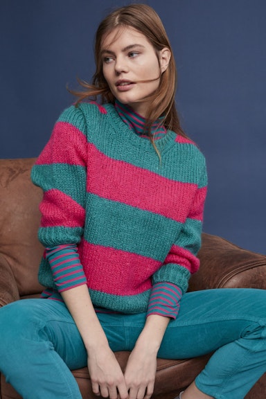 Bild 6 von Jumper  with wool and mohair content in green red | Oui
