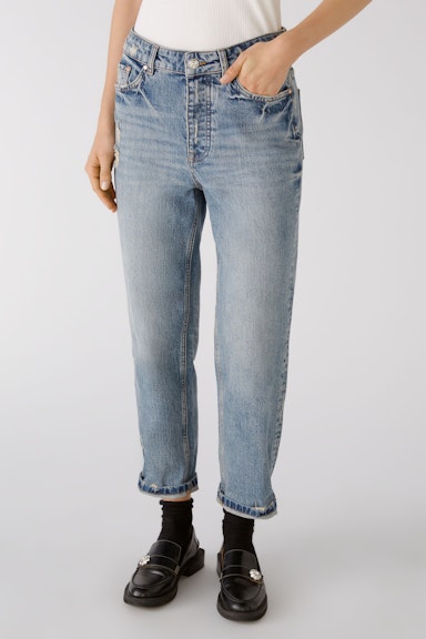 Bild 2 von Jeans THE HIGH WAIST Straight Fit, cropped in blue | Oui