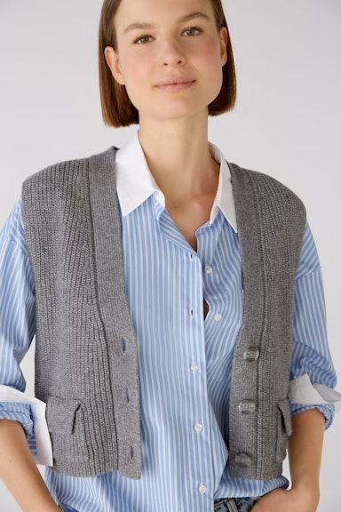 Bild 4 von Knitted waistcoat wool blend in grey | Oui