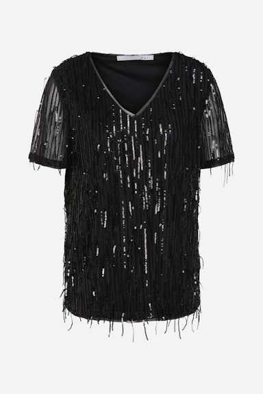Bild 6 von T-shirt with fringes and sequins in black | Oui