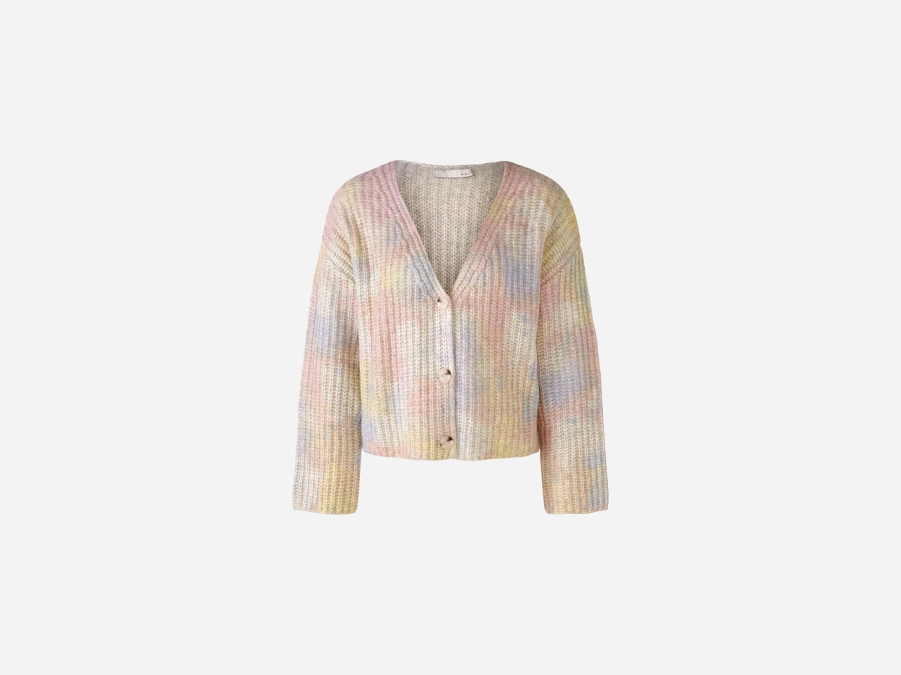 Bild 7 von Knitted cardigan with watercolour print in rose blue | Oui