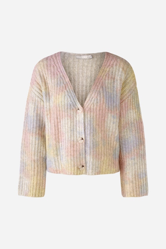 Knitted cardigan with watercolour print