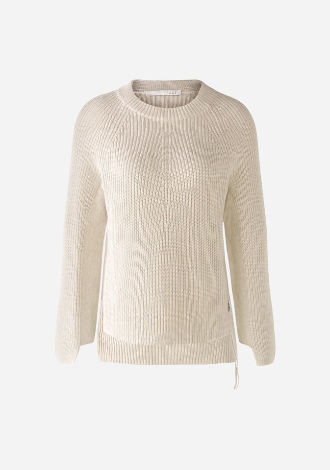 Bild 7 von RUBI Pullover mit Reißverschluss, in reiner Baumwolle in offwhite melang | Oui